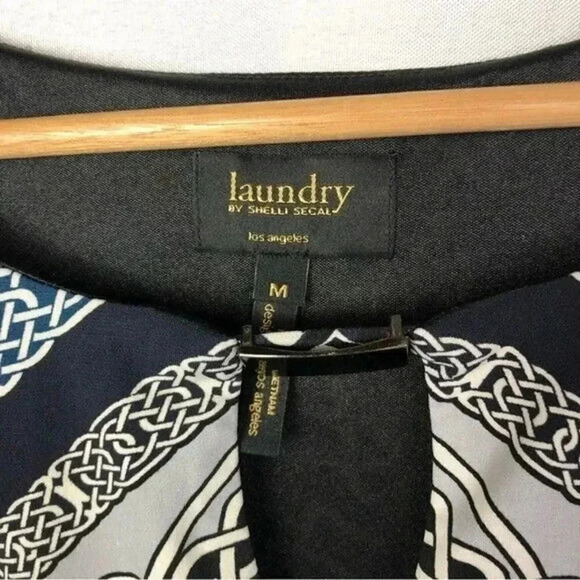 Laundry by Shelli Segal Black & White Printed Shift Dress M - Picture 3 of 4